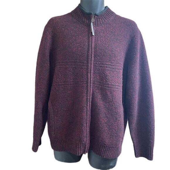 Pendleton Men’s Burgundy Red Washable Wool Sweater Jacket Size Medium - Picture 1 of 9